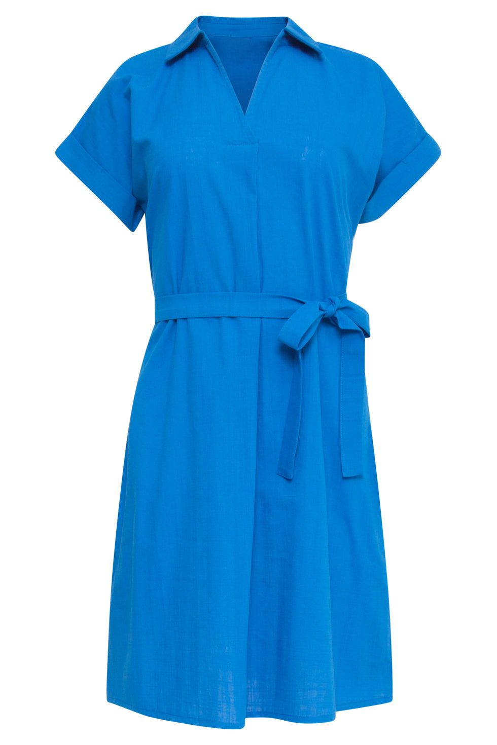 Smashed Lemon v-neck dress blauw