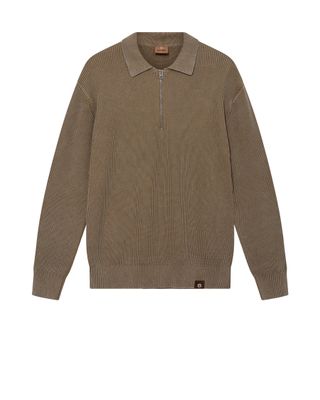 Mos Mosh Gallery royce zip polo knit taupe