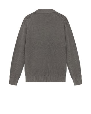 Mos Mosh Gallery royce zip polo knit grijs