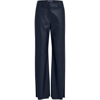 Minus tasja mid waist pu pant blauw