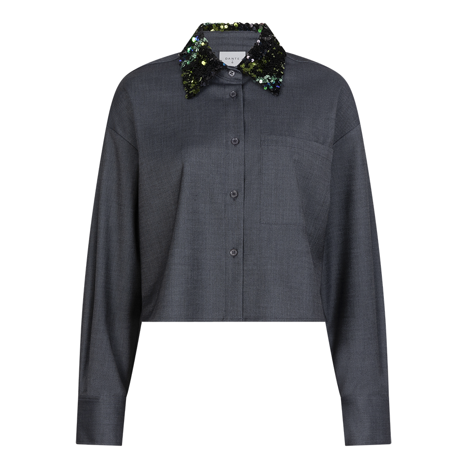 Dante 6 cybella embellished shirt grijs