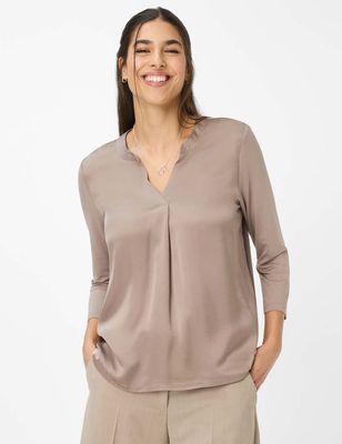 Brax clarisa tunic blouse taupe