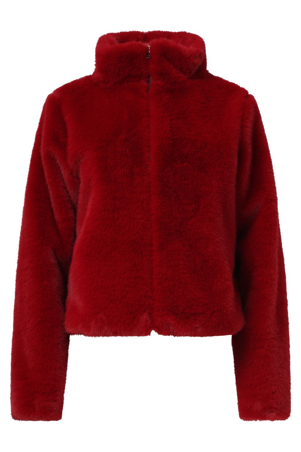 Smashed Lemon faux fur jacket rood