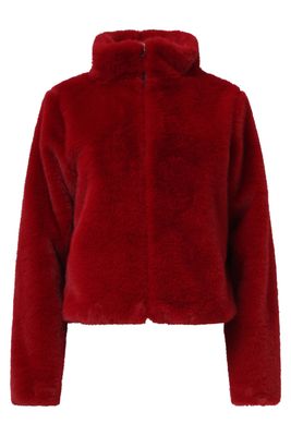 Smashed Lemon faux fur jacket rood