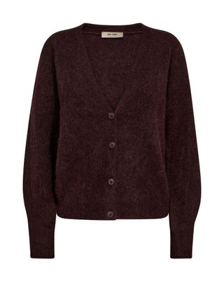 Mos Mosh thora v-neck knit cardigan bordeaux Mos Mosh thora v-neck knit cardigan bordeaux