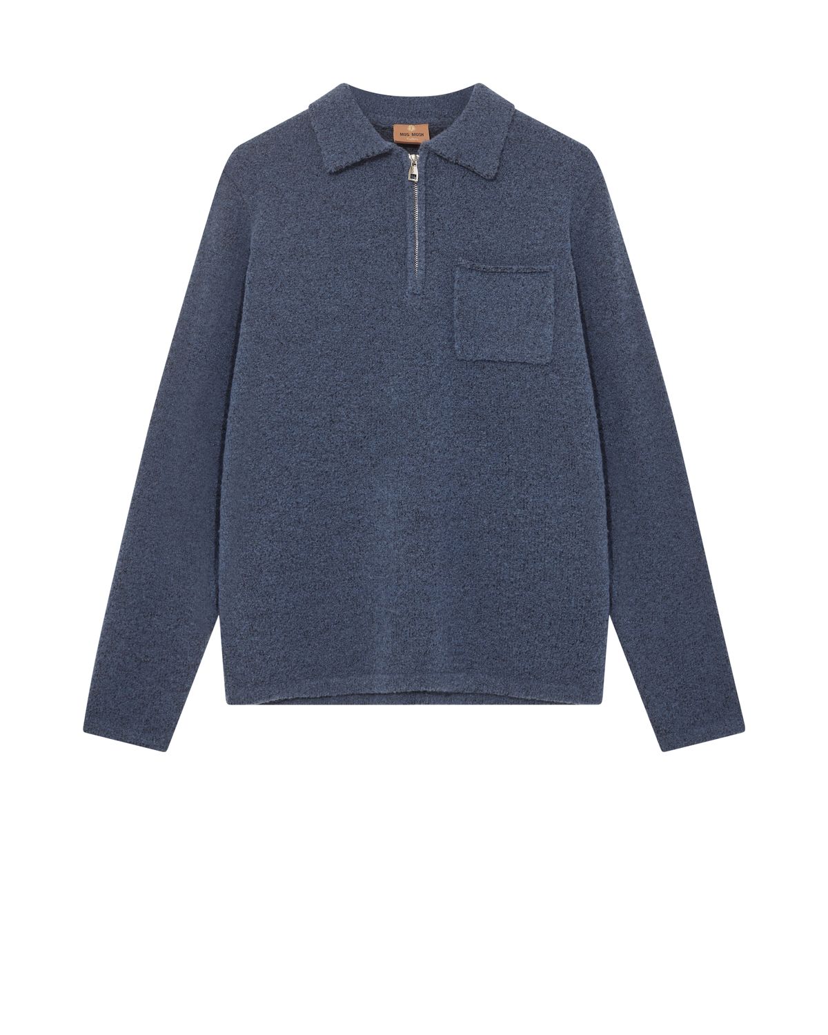 Mos Mosh Gallery ryan soft zip polo blauw