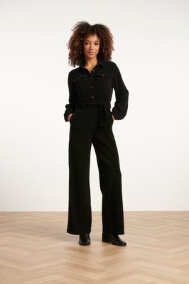 Smashed Lemon ribcord jumpsuit zwart