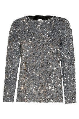 Smashed Lemon sequined top zilver