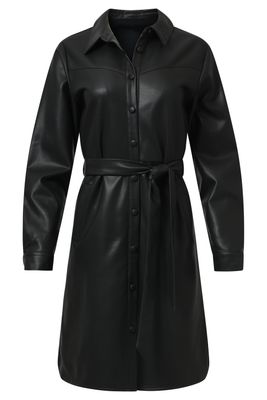 Smashed Lemon faux leather dress zwart