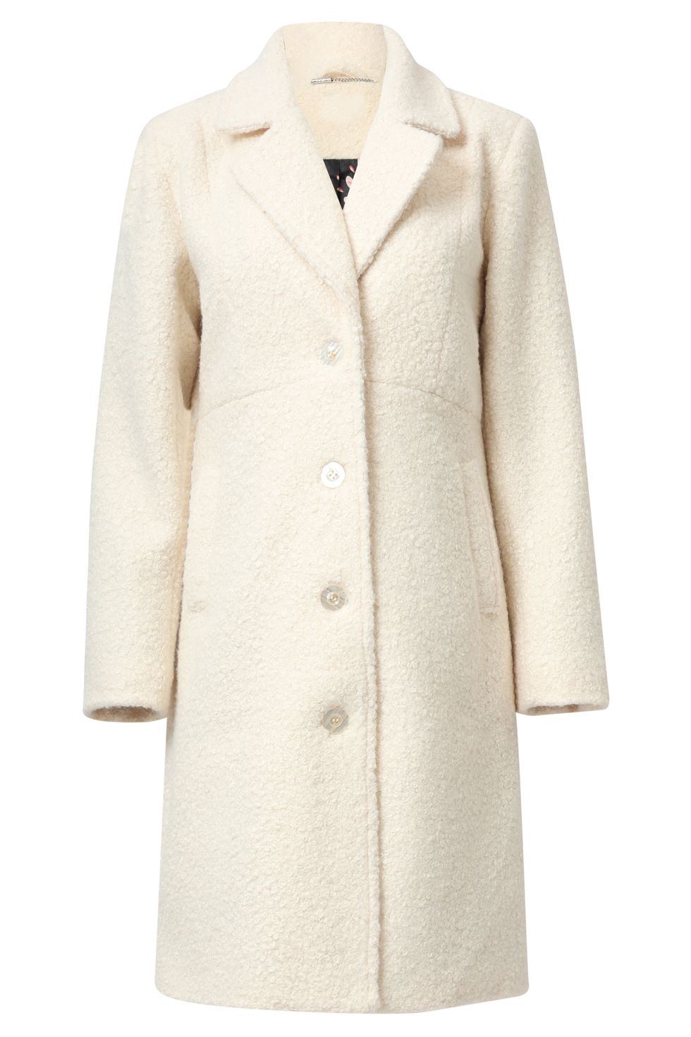 Smashed Lemon boucle coat off white