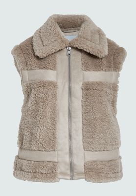 Minus alda faux fur vest zand Minus alda faux fur vest zand