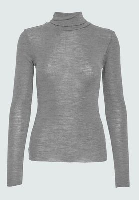Minus cally roll neck long sleeve top grijs