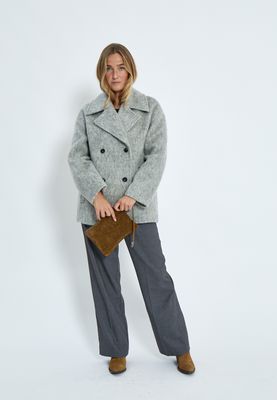 Minus clover short coat grijs
