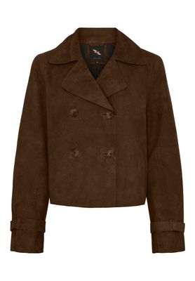 BTF CPH suede short trenchcoat bruin BTF CPH suede short trenchcoat bruin