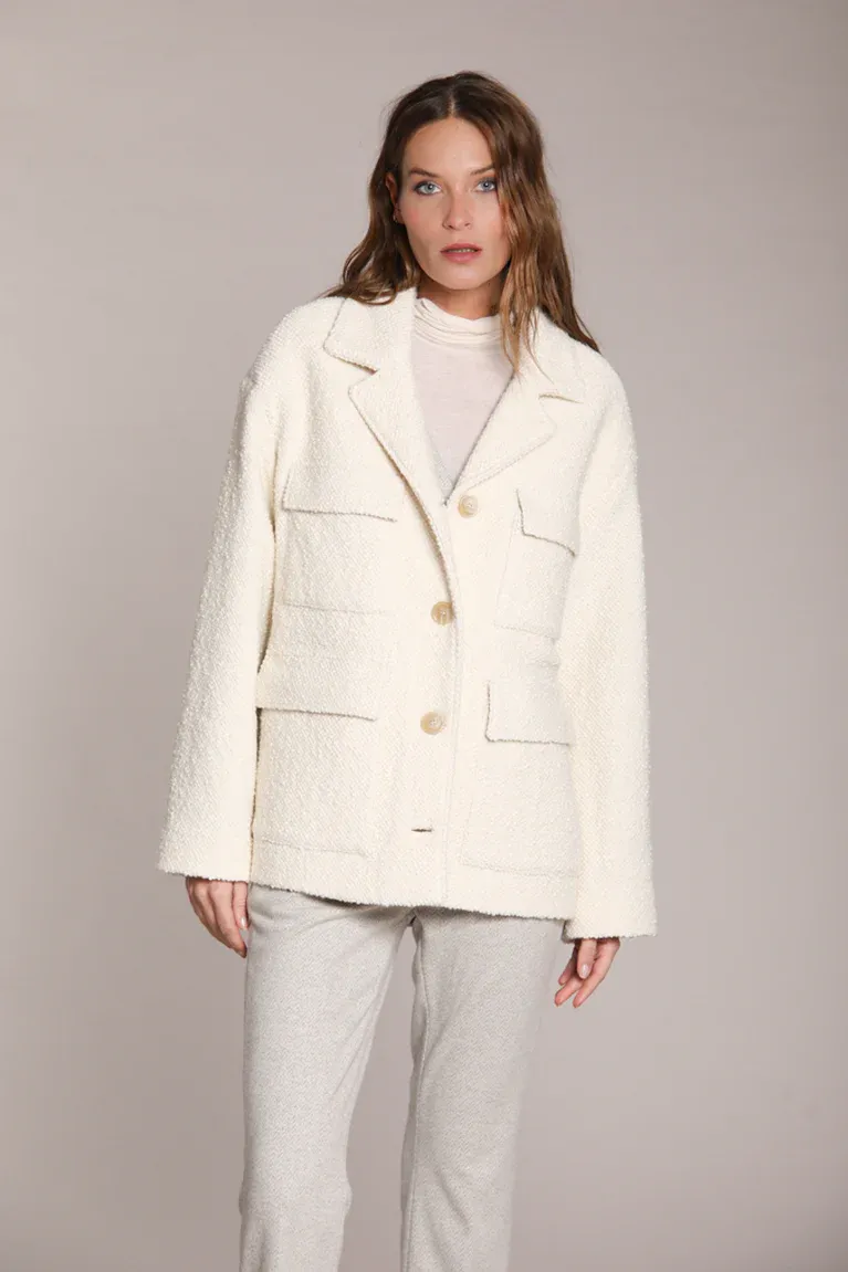Mason's gilda boucle utility jacket off white