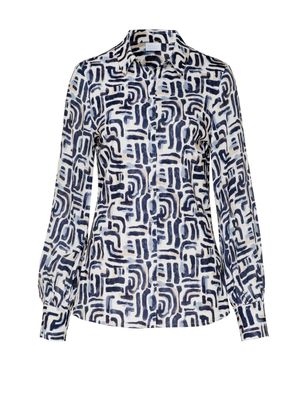 Desoto pia stretch blouse blauw