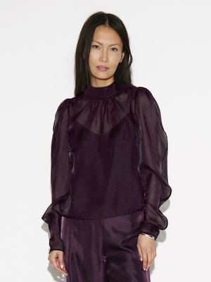 Dante6 ocean puffy sleeve top bordeaux