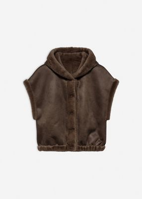 Studio AR olena faux mink waistcoat bruin