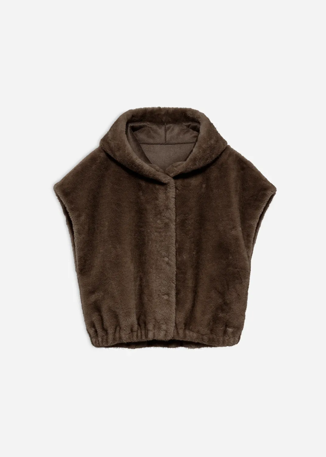 Studio AR olena faux mink waistcoat bruin