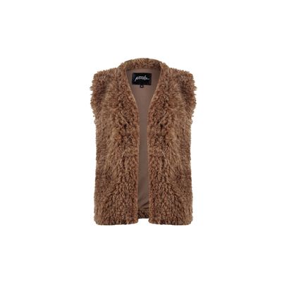 Poools faux fur gilet bruin