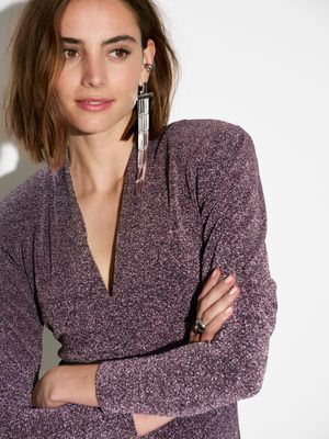 Dante6 healey lurex body top bordeaux