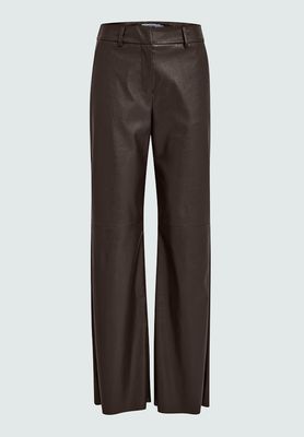 Minus tasja mid waist pu pant bruin