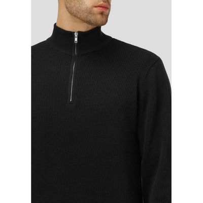 Clean Cut Copenhagen mario half zip knit zwart