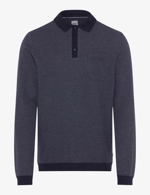 Brax Men pullover polo style blauw