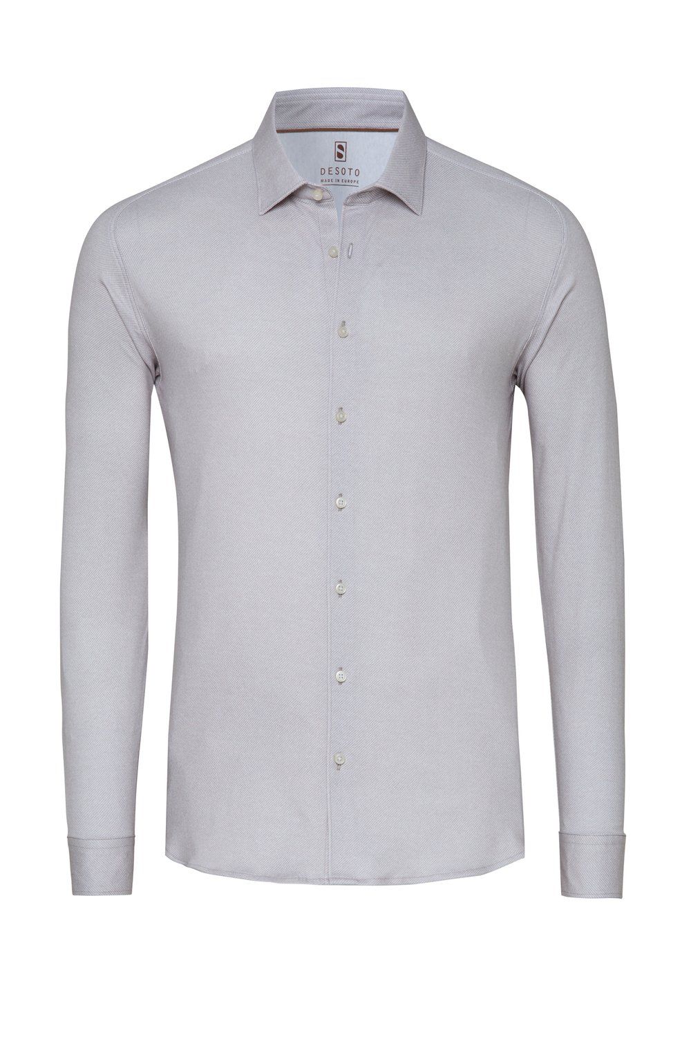 Desoto Men casual kent stretch shirt zand