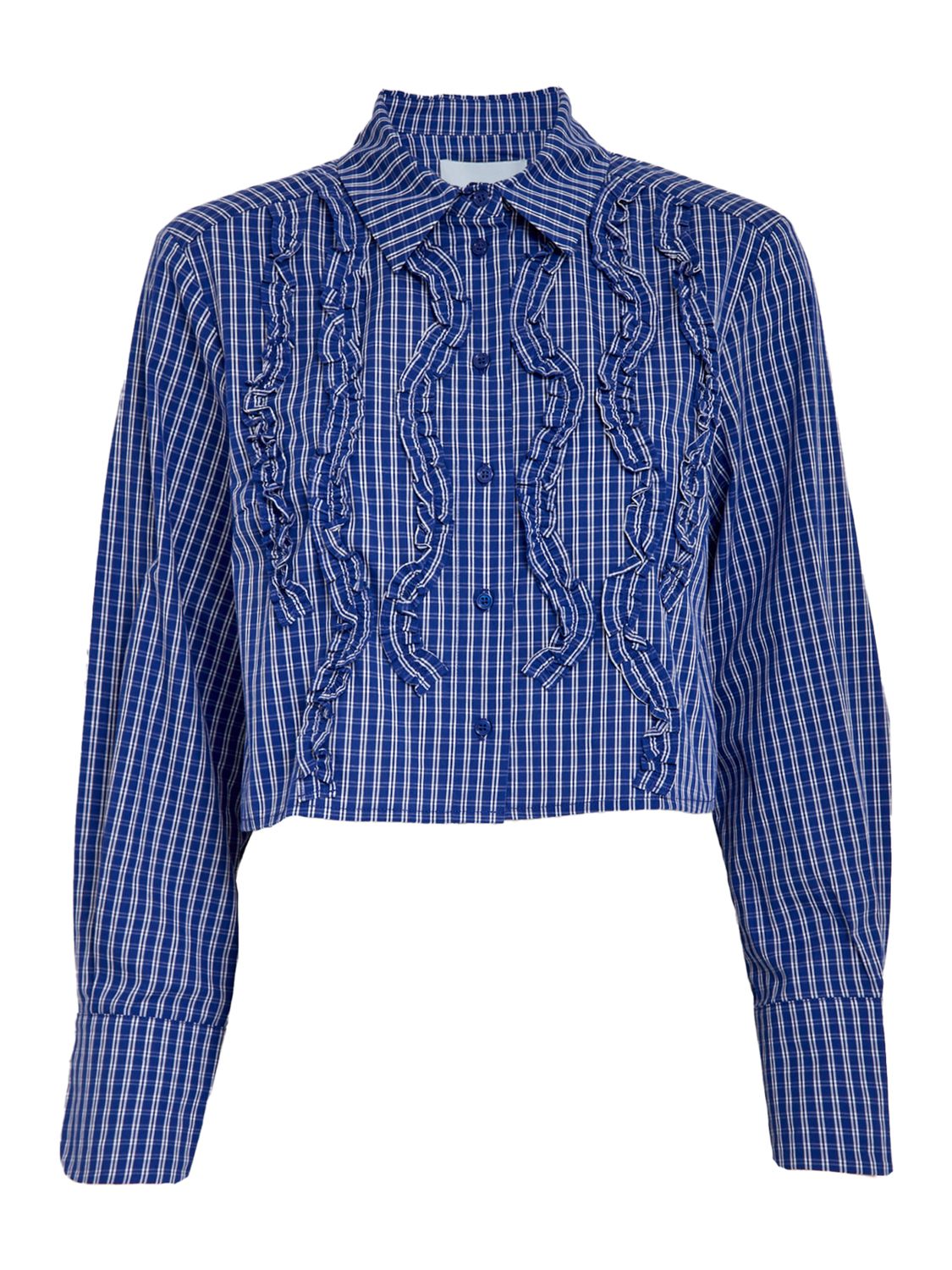 Minus kesia cropped shirt blauw