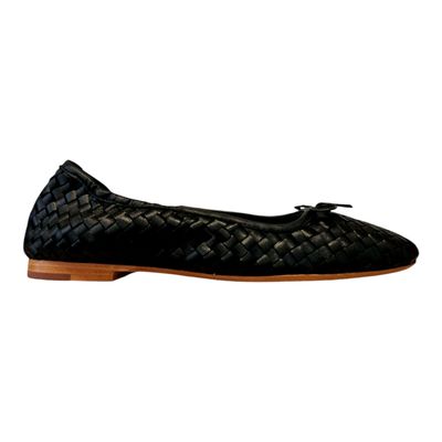 Allan K Antwerp braided leather ballerina zwart Allan K Antwerp braided leather ballerina zwart