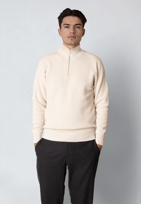Clean Cut Copenhagen mario half zip knit off white