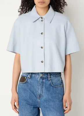 Studio AR eveline sheep soft waxed jacket blauw
