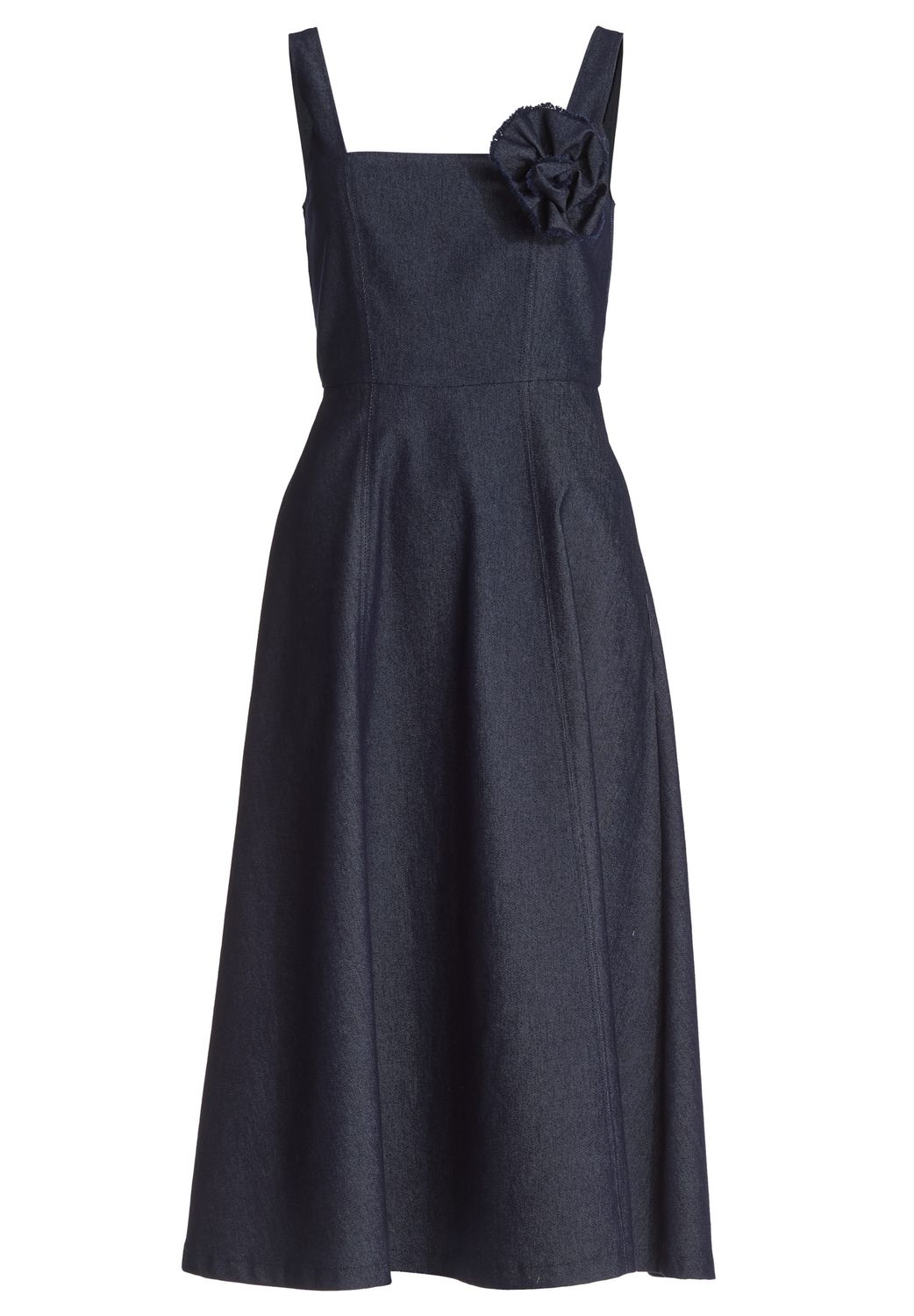Swing denim midi dress blauw