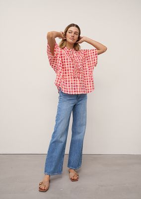 0039 Italy daisy printed top multicolour