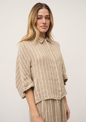0039 Italy holly striped blouse zand