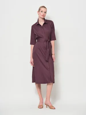 LaSalle Amsterdam open collar shirt dress paars LaSalle Amsterdam open collar shirt dress paars