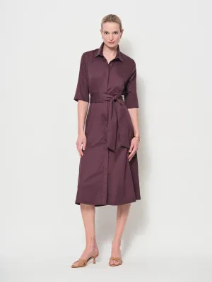 LaSalle Amsterdam open collar shirt dress paars