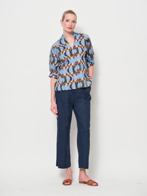 LaSalle Amsterdam mandarin collar blouse multicolour
