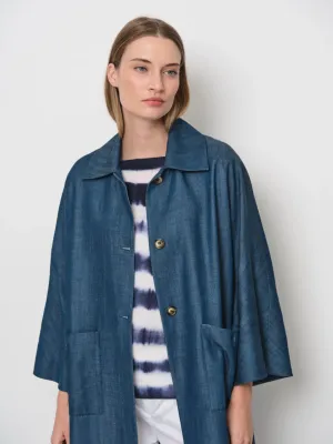 LaSalle Amsterdam relaxed fit 3/4 sleeve coat blauw