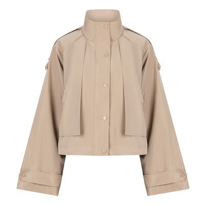 Dante 6 duane cape cropped trenchcoat zand