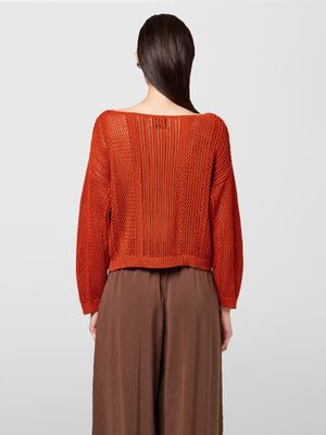 Alpha Studio crewneck knit oranje