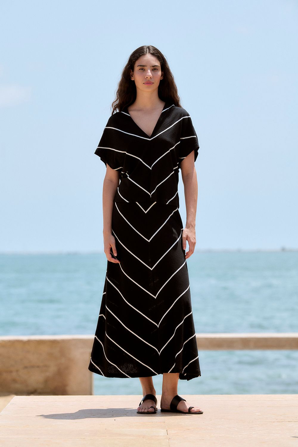 Sita Murt/ striped skirt zwart