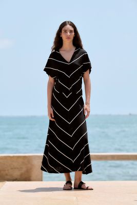 Sita Murt/ striped skirt zwart