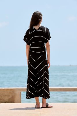 Sita Murt/ striped skirt zwart