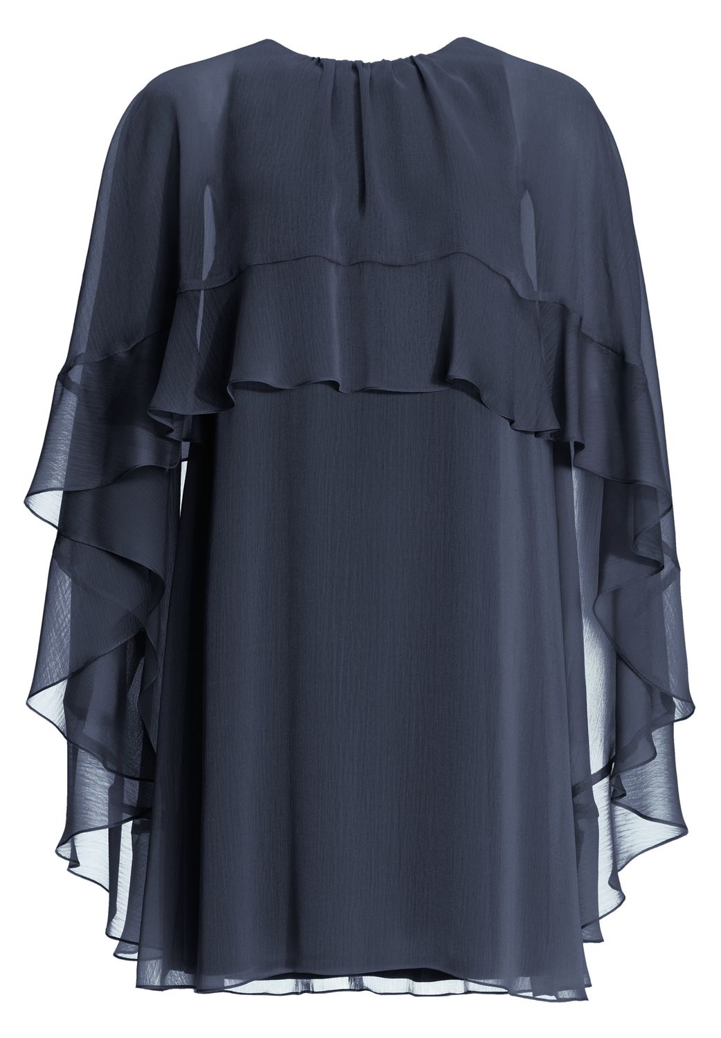 Swing chifon cape dress blauw