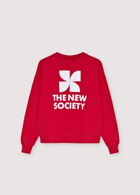 The New Society logo woman sweatshirt rood