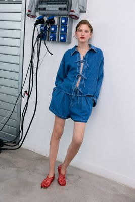 The New Society tencel woman blouse blauw