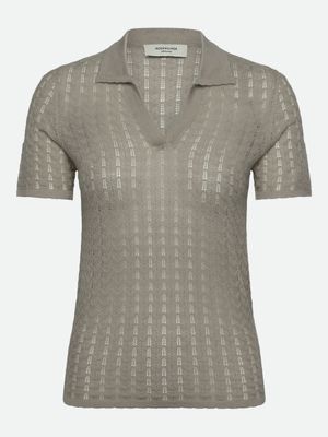 Rosemunde Copenhagen samira silk knit polo groen