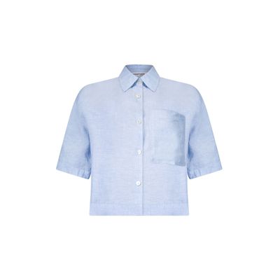 Another Woman shortsleeve blouse blauw